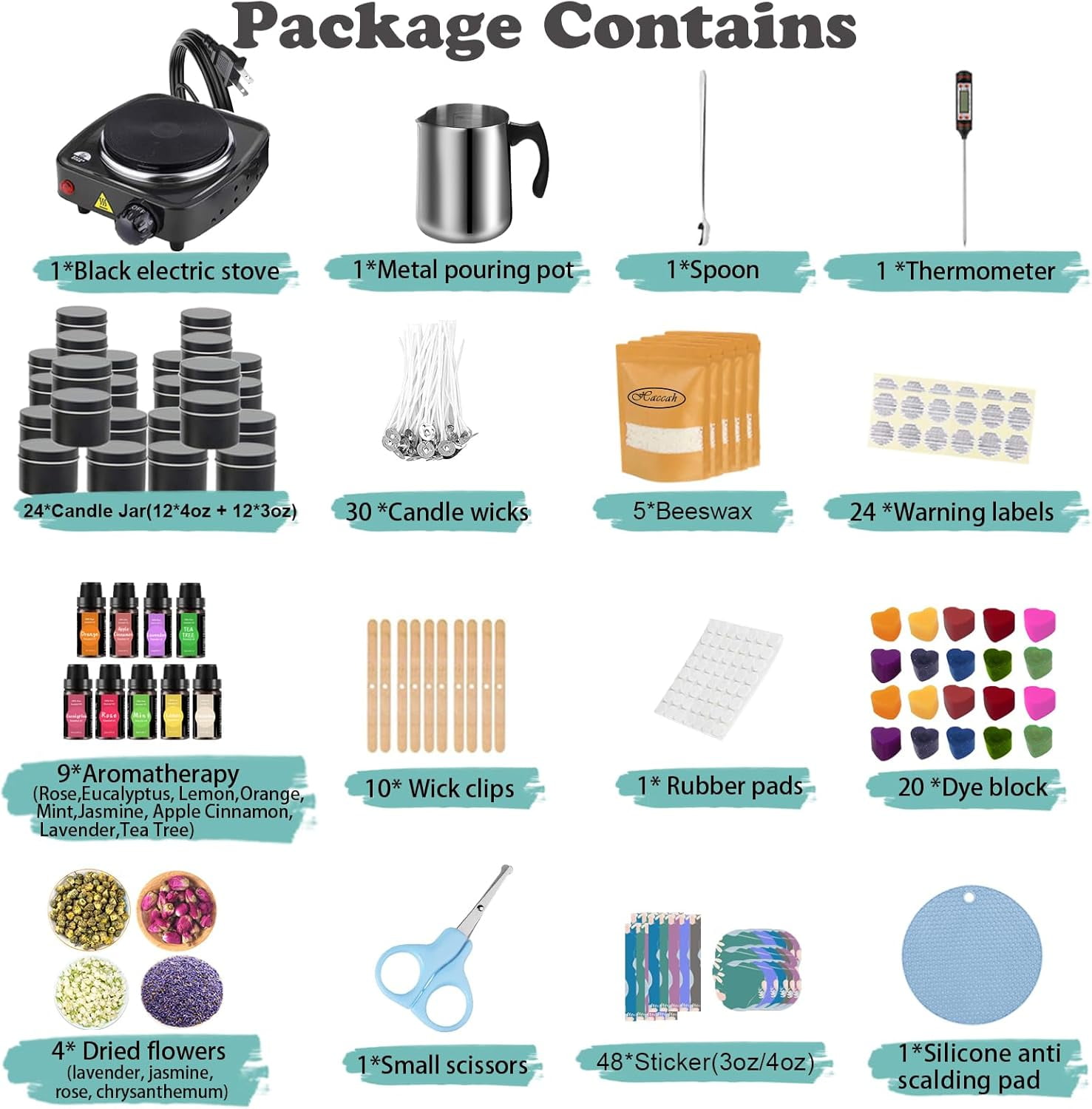 Candle Making Kit with Wax Melter, DIY Arts&Crafts Gift for Adults,Beginners,Kids,Candle Making Supplies,Including Electronic Stove, Rich Scents,Wicks, Candle tins, Dyes, Stickers, Melting Pot