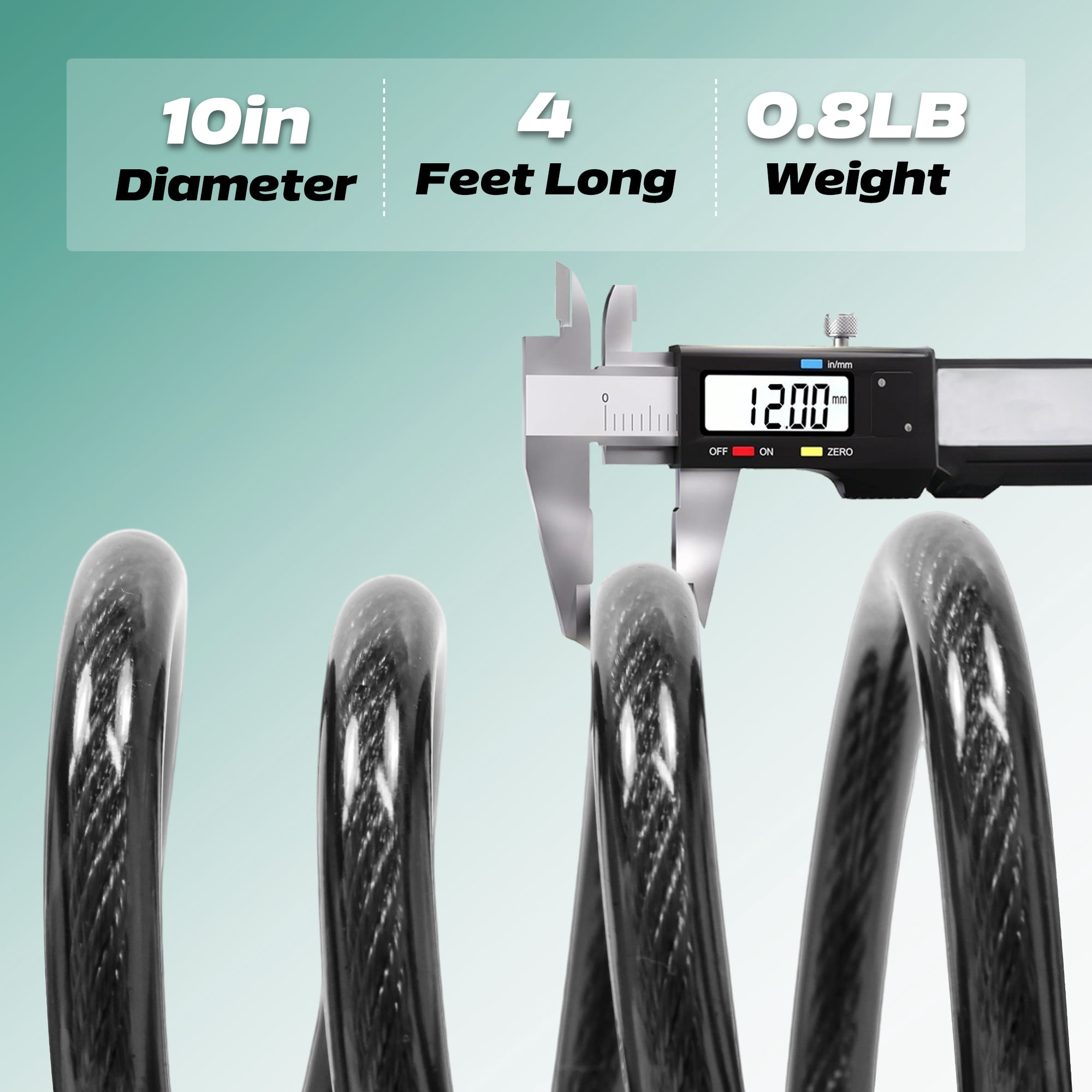 Gpower Bike Lock with Combination 4 ft Bicycle Lock Secure 4 Digit Resettable Cable Lock,Black