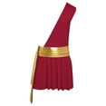 thumbnail image 4 of Sxiwei Men Egyptian Tunic Tago Costume One Shoulder Cosplay Skirt Kilt Knight Warrior Suit Greek Burgundy M, 4 of 7