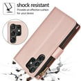 thumbnail image 4 of Decase for Samsung Galaxy S23 Wallet Phone Case with Crossbody Lanyard Strap&Wrist Strip,Shockproof Stylish Zipper Pockets Case with Card Slots+Cash Slots,PU Leather Folio Book Design,Rosegold, 4 of 11