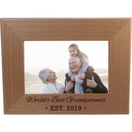 World's Best Grandparents EST. 2019 4-inch x 6-Inch Wood Picture