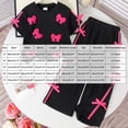 thumbnail image 4 of Karoyedx Toddler Summer Outfits Tween Girls Clothes Short Sleeve Tops and Bowknot Wide Leg Sweatpants Casual Trendy Outfit for Teen Black Size,6-7 Years, 4 of 9