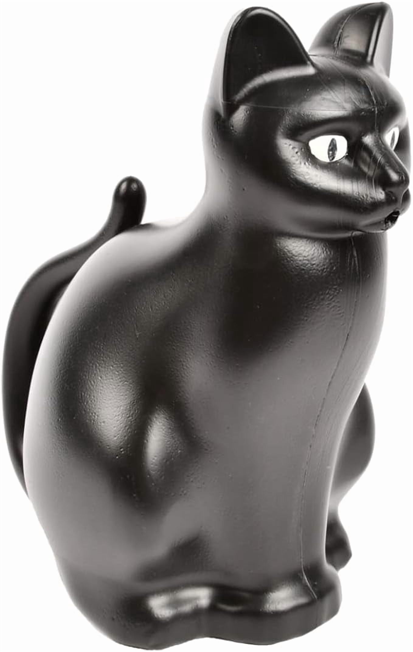 Esschert Design Plastic Cat Watering Can, 10.39 x 6.69 x 11.1 inches, Black