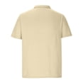 thumbnail image 4 of SDNall Waffl Shirts for Men Solid Color Turndown Collar Top Short Sleeve Neck Shirt Mens Shirts (Khaki,Sizes:S-3XL), 4 of 9