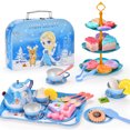 thumbnail image 2 of HopeRock 48PCS Princess Kitchen Tea Set for Little Girls Toys, Pretend Play Toys for Girl 3-6 Years Toddler Girls Christmas Birthday Gift.(Blue), 2 of 8