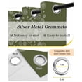 thumbnail image 5 of Japanese Blackout Curtains 45 Inches Long, Kitchen Black Out Window Treatments, Green Rustic Retro Pastoral Floral Leaves Thermal Insulated Lined Drapes for Small Window with Grommet 42"x45", 5 of 8