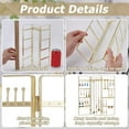 thumbnail image 3 of Iron Earring Display Folding Screen Stands with 3 Folding Panels Jewellery Earring Organizer Hanging Holder Rectangle Golden 28x10~30.7x0.6~1.8cm, 3 of 5