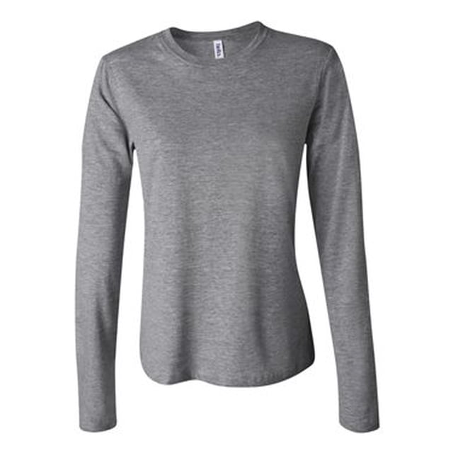 Bella Canvas Womens Jersey Long Sleeve Tee, M, Deep Heather