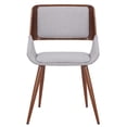 thumbnail image 2 of Chaise d’appoint mi-siècle moderne en tissu, grise, 2 of 7