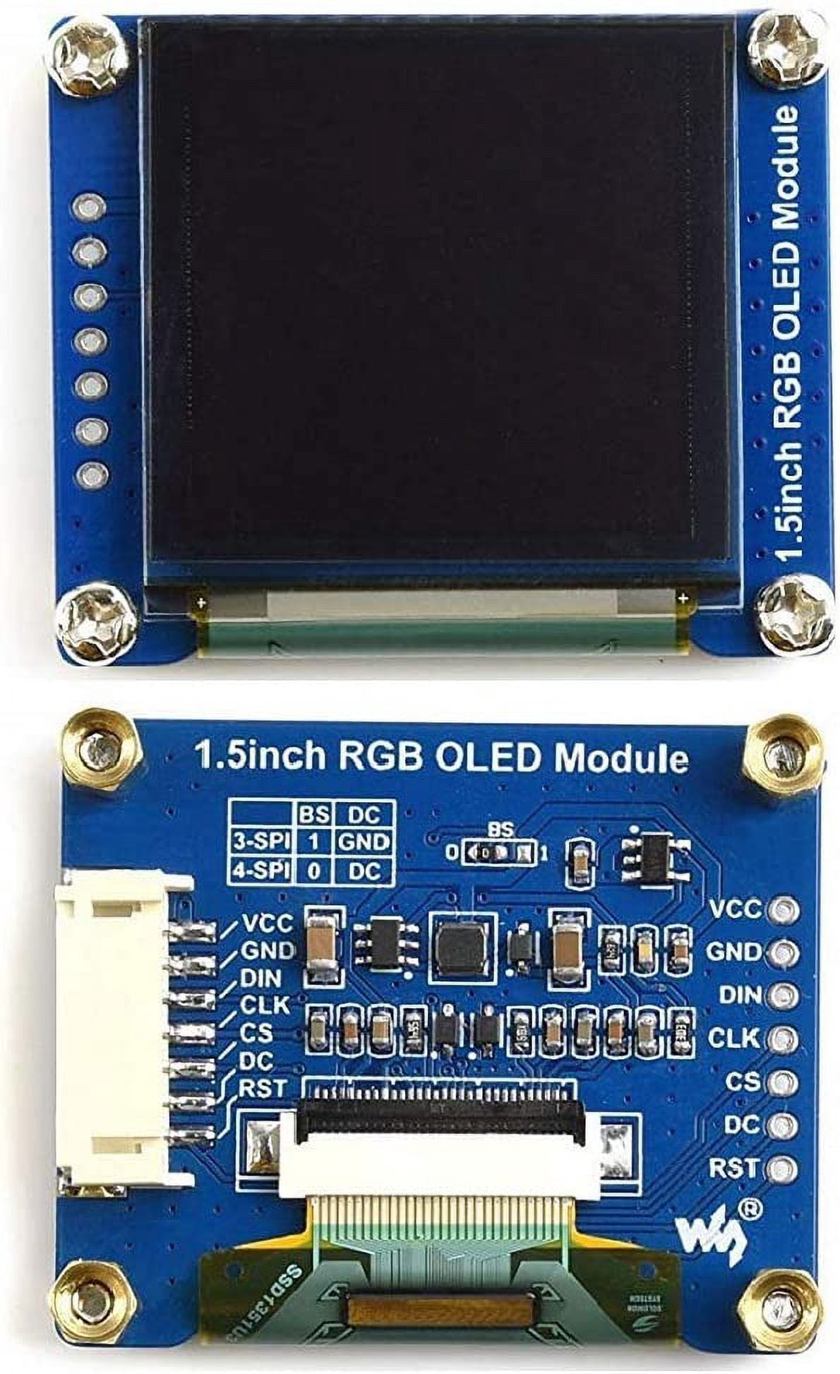 1.5inch RGB OLED Display Module, 128x128 Pixels Displaying 65K Colors, Support Arduino STM32, SPI Interface