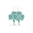 thumbnail image 6 of Statement Shamrock Fuax Leather Earrings st.Patrick's Day Glitter Jewelry Gift, 6 of 8