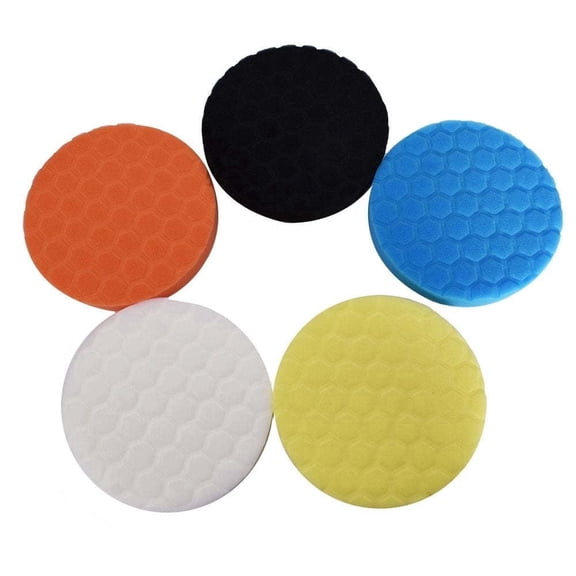 BRICKSWAN 5 pack 6 inch Foam Buffing Pad Set, Color-Coded for Car Polish, Wax, and Detailing