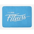 thumbnail image 1 of Fitness Bath Mat, I Like Fitness Sports and Work Out Athletic Lifestyle Theme Exercise Health, Non-Slip Plush Mat Bathroom Kitchen Laundry Room Decor, 29.5 X 17.5 Inches, Pale Blue White, Ambesonne, 1 of 2