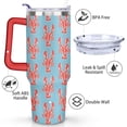 thumbnail image 3 of 40oz Colorful Red Crab Stainless Steel Flip Straw Tumbler Spill Proof Travel Cup Double Wall Vacuum Insulated Coffee Mug with Top Handle, 3 of 6