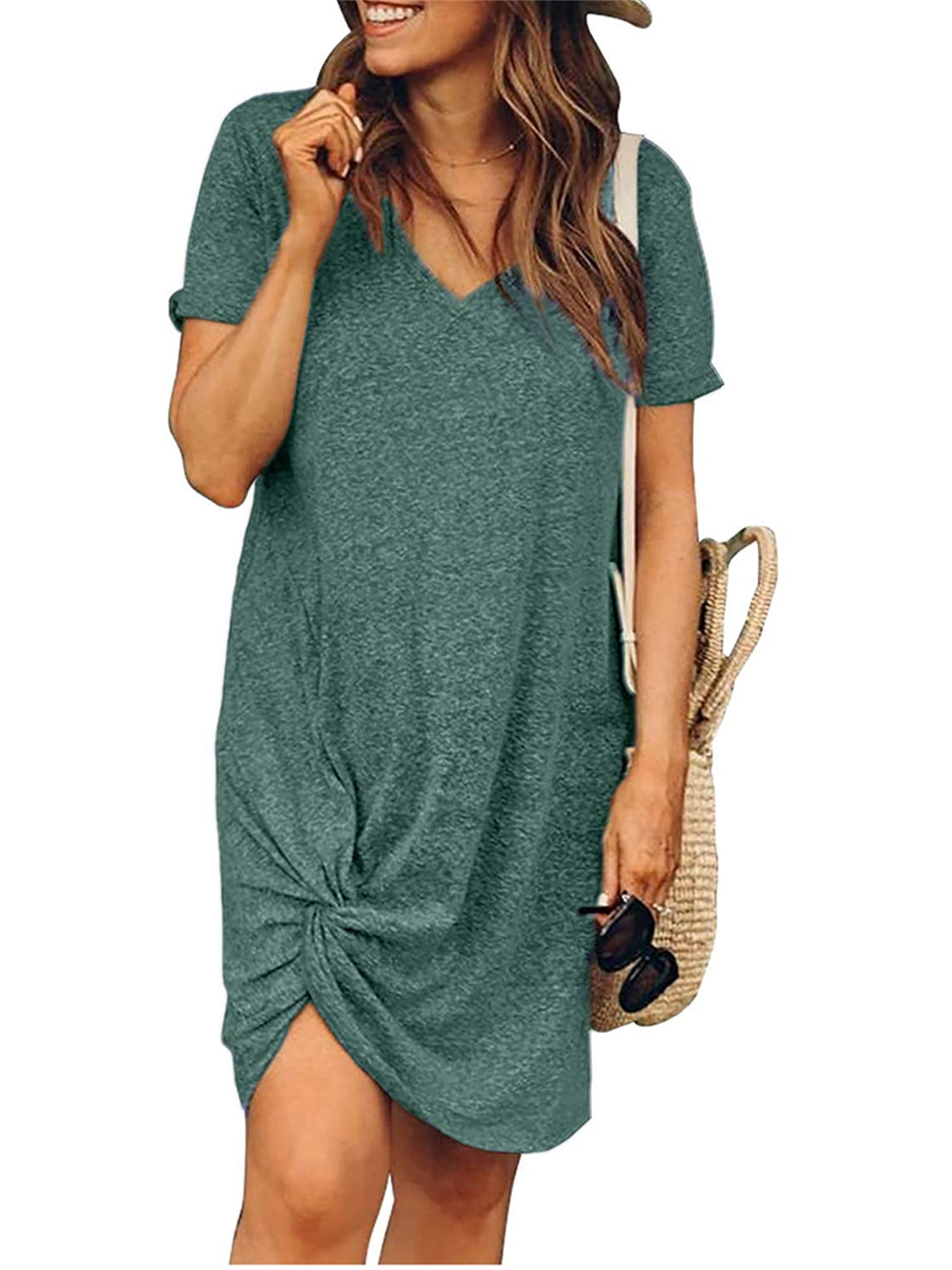 Women's Summer Twist Knot T shirt 