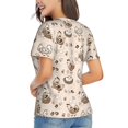 thumbnail image 3 of Vsdgher Retro Rooster Women Shirts V Neck Short Sleeve Tops T-Shirt Basic Tees, S to 3XLX-Large, 3 of 5