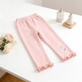 thumbnail image 2 of Girls Pink Pants Lounge Soft Athletic Performance Casual Full Length Basic Leggings Stretchy Legging Footless Tight Pants 5-6 Years, 2 of 4
