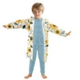 thumbnail image 7 of FORMRS Niños Bathrobe Unisex Hooded Robe Soft Plush Pajamas Sleepwear, Size 2-3T, White Watercolor Sunflowers, 7 of 7