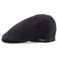 thumbnail image 3 of Walrus Hats Black Luxe Grand Master Duckbill Cap – Classic 6-Panel Wool Blend Flat Cap – Suede Brim Underside & Soft Cotton Liner for Timeless Comfort, 3 of 7