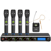 AVTronics 200 Channel UHF Wireless Mic System 4 Handhelds 1 EarWorn & 1 Bodypack