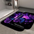 thumbnail image 2 of 1pc Purple Butterflies Roses and Absorbent Non-Slip Bathroom Thickened Flannel Rug Decor,Soft,Quick Drying,Suitable For Indoor/outdoor Use,Bathrooms,Bedrooms,Kitchens,Terrace,Laundry Rooms,16"x24", 2 of 9