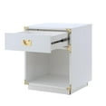 thumbnail image 3 of Posh Living Angela Nightstand with Metal Corner Brackets in White/Gold, 3 of 7