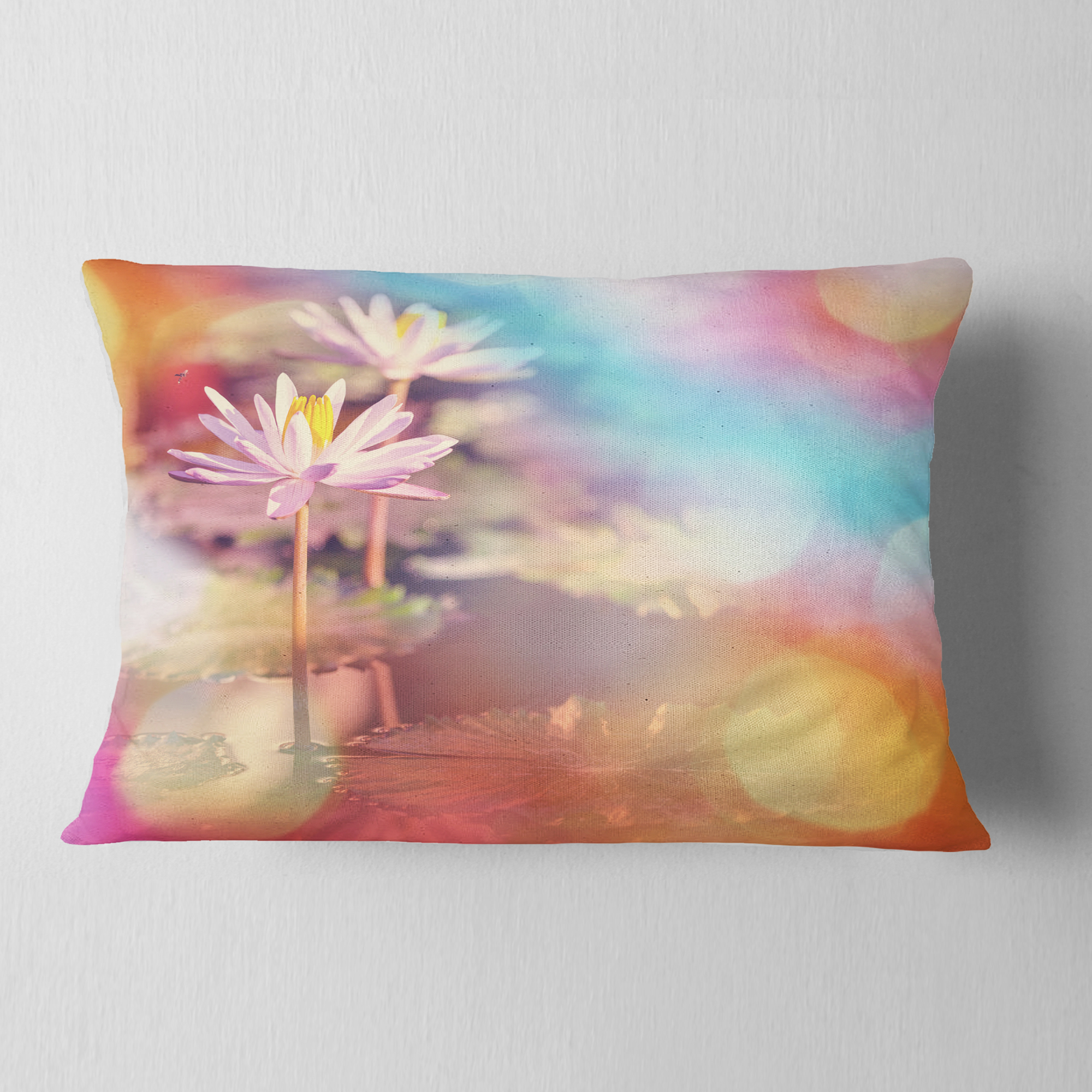 Designart 12" x 20" Purple Polyester Throw Pillow