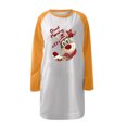 thumbnail image 4 of Top de suéter largo de manga larga con cuello en O y estampado informal de moda para mujer Fridja  fksj1037, 4 of 5