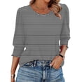 thumbnail image 2 of Bovxnpu 3/4 Length Sleeve Womens Tops, Dressy Casual Blouses Tunic Tops Basic Loose Shirts Summer Outfits Beach Vacation Plus Size Spring Clothes XXL, 2 of 6