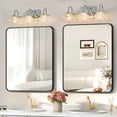 thumbnail image 3 of Hi-LIGHTS,Retro 3-Light Bathroom Vanity Light Fixture with Crystal Glass Shades(Bulbs Not Included),Wall Mounted Lighting for Bathroom,Dressing Room,Powder Room and Vanity Mirror(Brushed Nickel）, 3 of 8