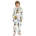 thumbnail image 2 of Soft Big Kids Onesie Pajamas Cozy Loose-Fit Jumpsuits for kids with Pockets for Christmas Lounge & Play Construction Trucks and Excavators, 2 of 8
