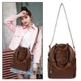 thumbnail image 6 of UTO Backpack Purse for Women Vegan Leather Fashion Travel Small Shoulder Bag Satchel(Brown), 6 of 7