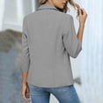 thumbnail image 5 of TGSLY Women's Ruched 3/4 Sleeve Blazers Single Button Shawl Lapel Collar Coat Lightweight Slim Fit Casual Solid Color Jacket with Pocket M, 5 of 10