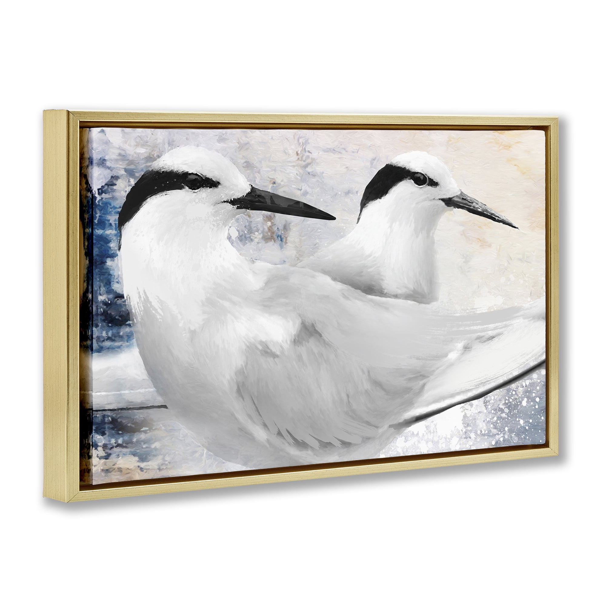 Stupell Industries Black Naped Tern Gold Framed Floater Canvas Wall Art, design by Porter Hastings