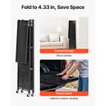 thumbnail image 5 of KFFKFF 4-Tier Foldable Storage Shelf, 26W x 13D x 46H Inch Metal Rack Shelving Unit, Durable Organizer with 5 Wheels & 4 Hooks for Pantry, Kitchen, Garage, Basement, Black, 5 of 9