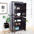 thumbnail image 3 of Pemberly Row Armoire de Rangement à 5 Tablettes avec Portes 30"L X 72"H en Espresso, 3 of 9