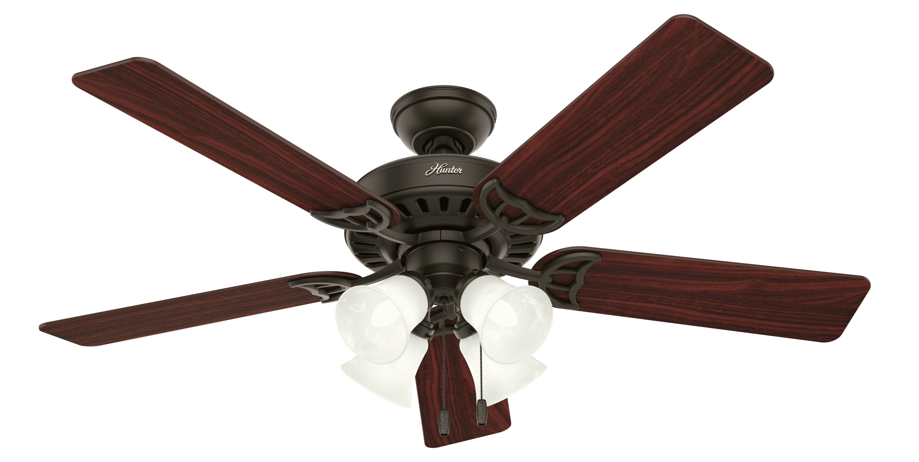 Hunter 52 Studio Series Antique Brass Ceiling Fan With Light Kit And Pull Chain Walmart Com Walmart Com