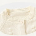 thumbnail image 5 of Gubotare Baby Cardigan Kids Girls Knit Cardigan Button Down Long Sleeve Open Front Sweater Toddler Long Sleeve Soft Coats Clothes Size 1T 2T (White,1-2 Years), 5 of 6
