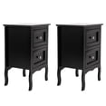 thumbnail image 2 of Wulawindy Bedside Table Black 2-Piece Set, Rustic Style Open Storage Space Coffee Table Two Layers 11.8x 15.7x23.6 Inches, 2 of 8