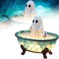 thumbnail image 6 of Halloween Ghost Bathtub Night Light, Stained Glass Warm LED Lamp, Cute Spooky Fall Decor for Bedroom Table, 6 of 8