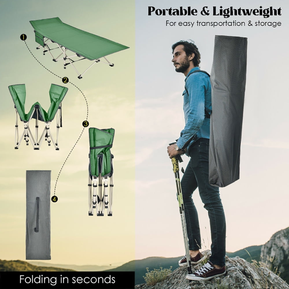 Aimee Lii 28.5 Inch Extra Wide Sleeping Cot for Adults with Carry Bag, Outdoor Folding Camping Bed for Sleeping Hiking Travel, Green Aimee Lii 28.5 Inch Extra Wide Sleeping Cot for Adults with Carry Bag, Outdoor Folding Camping Bed for Sleeping Hiking Travel, Green