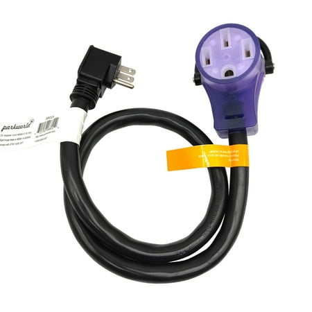 Parkworld 68024 EV Adapter Cord NEMA 5-15P to 14-50R Right Angle (ONLY for Tesla UMC or Other EV Charging NOT for RV) (3FT)