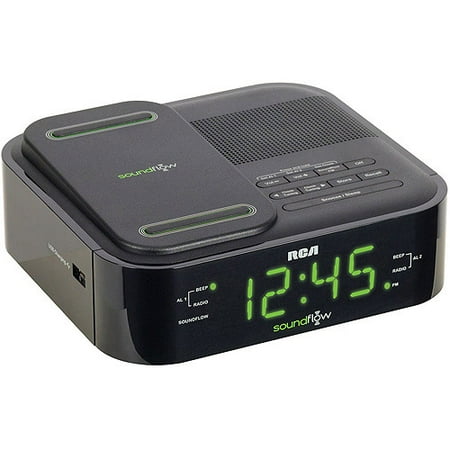 RCA RC250BK SoundFlow Wireless Sound Dock FM Clock Radio - Walmart.com