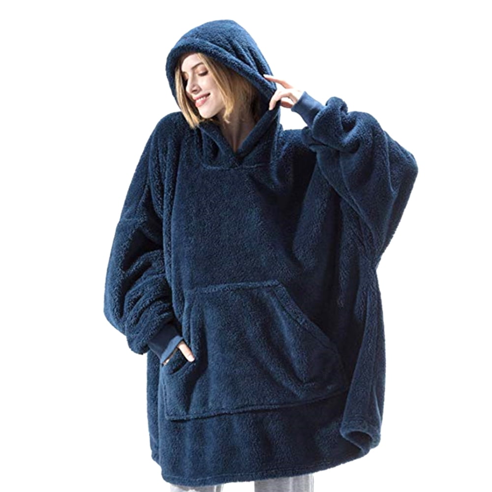 Fleece Hoodie Blanket Oversized Ultra Plush Sherpa Giant Big Hooded Sweatshirt 