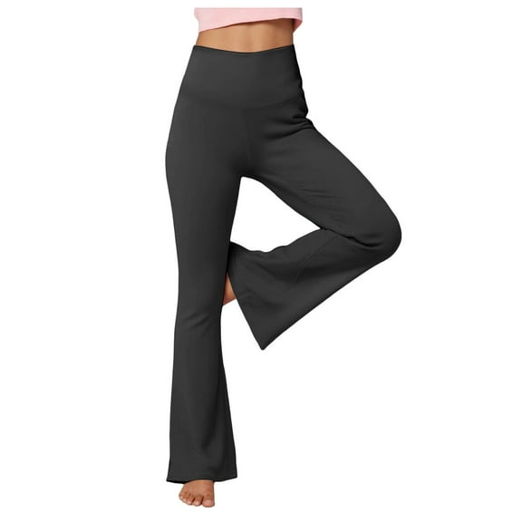 vigerkar Flare Leggings for Women with Pockets - High Waisted Black Flared Leggings for Yoga Gym Workout Black, S