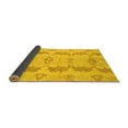 thumbnail image 2 of Ahgly Company Indoor Round Abstract Yellow Modern Area Rugs, 5' Round, 2 of 4