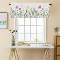 thumbnail image 2 of Spring Summer Wildflower Leaf Kitchen Curtains Valances for Windows Floral Leaves Valance Easter Farmhouse Short Rod Pocket Window Curtain 1 Panel for Window Treatment Decorations 54x18inch, 2 of 6
