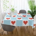 thumbnail image 3 of Yayeee Tablecloths 60" x 120" Rectangle Wrinkle Resistant Party Table Cover, Light Blue Checkered Heart, 3 of 8