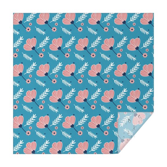 Floral Square Tablecloth 42x42in(107x107cm) – Waterproof Polyester Printed Table Cover, Wrinkle Resistant & Washable for Kitchen Dining Picnic Party Decor, Thanksgiving,Christmas, Spring,Flower
