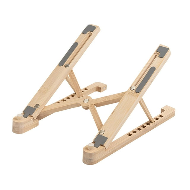 Soporte para portátil, plegable, antideslizante, ligero, ajustable en altura de 8 pulgadas. Beige